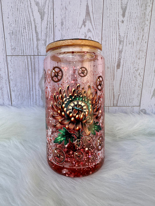 Flower Steampunk Snow Globe